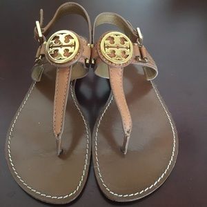 Brown Leather Tory Burch Sandals